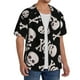 thumbnail image 2 of Fotbe black white Skull bone Camisa Estampada de Manga Corta para Hombre, Casual de Verano, Estilo Playero, Sin Arrugas-Small, 2 of 5