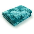 thumbnail image 1 of Faux Fur Tie-Dye Throw Blanket - Super Soft Fuzzy Faux Fur Cozy Warm Fluffy Beautiful Plush Microfiber Throw Blanket Teal, 51X63 Inches, 1 of 4
