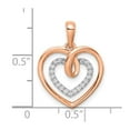 thumbnail image 2 of Finest Gold 14K Two-Tone White & Rose Diamond Heart Pendant, 2 of 2