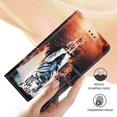 thumbnail image 5 of Patterned Wallet Case for Samsung Galaxy S23 FE,Dteck Magnetic Leather Card Slots Pocket Case Shockproof TPU Kickstand Full Body Protective Cover with Wrist Strap,Tiger, 5 of 7
