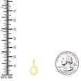 thumbnail image 4 of 925 Sterling Silver Yellow-tone Unisex Cubic-zirconia Initial Alphabet O Charm Pendant for Men Women, 4 of 4