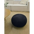 thumbnail image 2 of ARTPLAN - Round Knit Pouf - Woven Floor Ottoman - Handmade & Hand Stitched - 19.7 Dia x 12.8 High - Boho Home Décor - Living Room - Bedroom,Classic Blue, 2 of 6