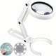 thumbnail image 1 of Lupa de pie de mano 5X 11X con soporte plegable 8 luces LED, 1 of 5