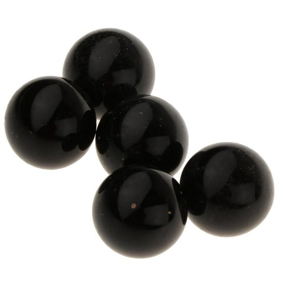 5Pcs Marble Glass Marbles Balls Decoration Black 25mm