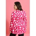thumbnail image 6 of TIYOMI Ladies Plus Size 4X Swing Flowy Tops Henley V Neck Blouses Heart Long Sleeve Hot Pink Tunic Valentine's Day Pleated Babydoll Casual Shirts Solid Tee Fall Tunics 4XL 24W 26W, 6 of 6