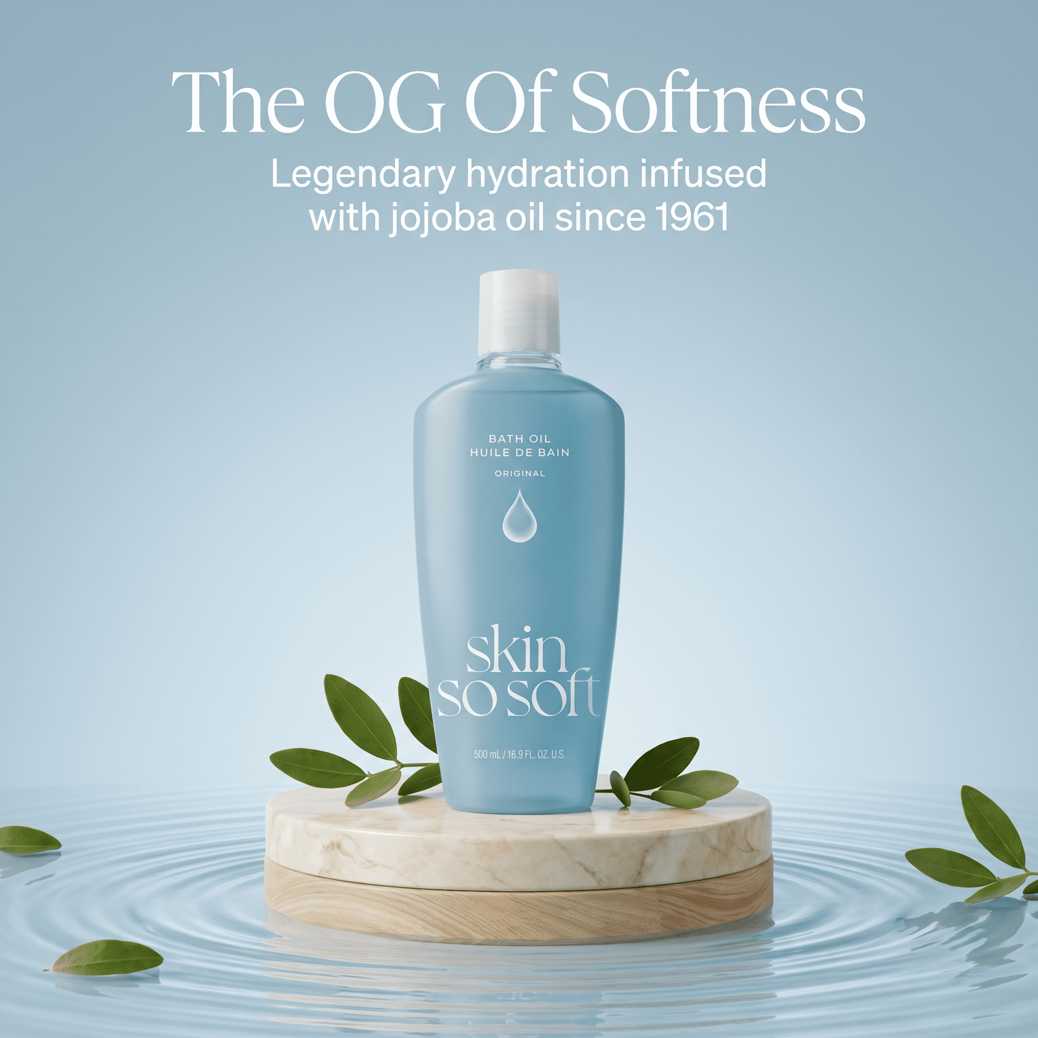 Avon Skin So Soft Original Bath Oil with Jojoba Oil, Herbal Scent, 16.9 fl oz