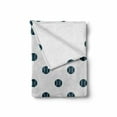 thumbnail image 2 of Baseball Soft Flannel Fleece Throw Blanket, Geometric Wavy Lines in Vertical Alignment with Softball Motifs, Cozy Plush for Indoor and Outdoor Use, 50" x 60", Dark Petrol Blue White, by Ambesonne, 2 of 6