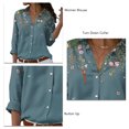 thumbnail image 4 of Top con botones para mujer,Blusa con botones para mujer Blusa estampada con botones de alta capacidad, 4 of 5