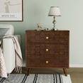 thumbnail image 3 of FOROUTIA  Wood Nightstand  with Storage,3 Drawer Dresser with Walnut Finish for Bedroom,Living Room, 3 of 7