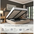thumbnail image 4 of Modern Upholstered Platform Bed with Lift-Up Storage, Headboard, Wood Slats, Noise-Free, 4 of 13