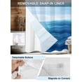 thumbnail image 3 of No Hook Shower Curtain with Snap in Liner,Abstract Minimalism Blue Ocean Waves Waterproof Bath Curtain Double Layers with See Through Top Window,Aqua Theme Hotel Shower Curtains 60x72in, 3 of 9