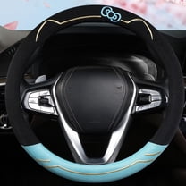 15 Inches Universal Round Car Steering Wheel Cover, Cute Cat Soft Breathable Non-Slip Steering Wheel Protector Wrap for Women, Blue