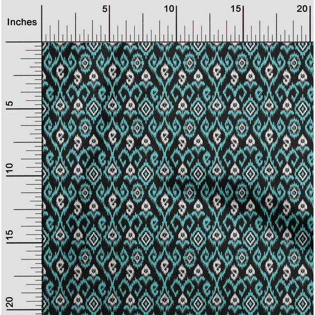 oneOone Viscose Chiffon Fabric Ogee & Paisley Ikat Printed Craft Fabric BTY 42 Inch Wide