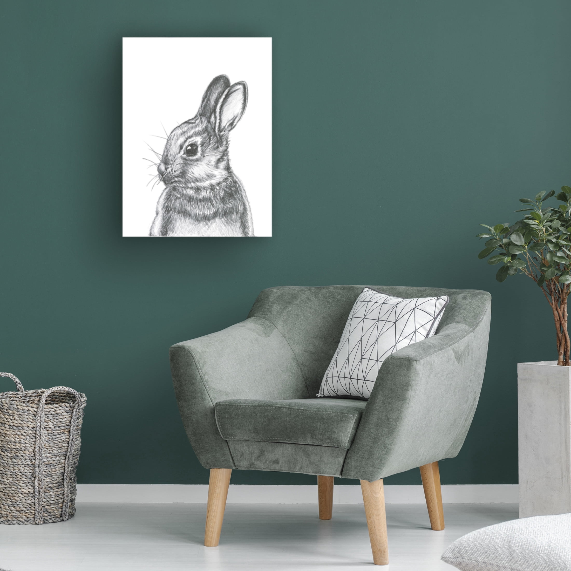 Canvas Wall Art - Lor Muller 'Cottantail' Wall Art for Living Room, Bedroom, or Office Décor by Trademark Fine Art - 35 x 47 Inches