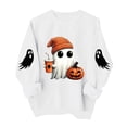 thumbnail image 3 of TKLPEHG Women's Sweatshirts Halloween Long Sleeve Cute Ghost Pumpkin Graphic Sweatshirt Crew Neck Fall Fashion Casual Pullover (White,XS), 3 of 6