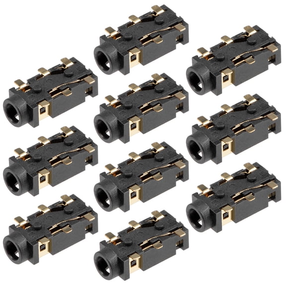 10Pcs PCB Mount 2.5mm 6 Pin Socket Stereo Jack Audio Video Connector PJ-242B