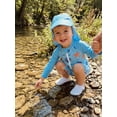 thumbnail image 6 of BemeyourBBs 2pcs Toddler Baby Boys One Pieces Swimsuit with Sun Hat Infant Boy Bathing Suit Long Sleeve Starfish Lobster Print Upper Zipper Rash Guard Swimwear Summer Beachwear, 6 of 9