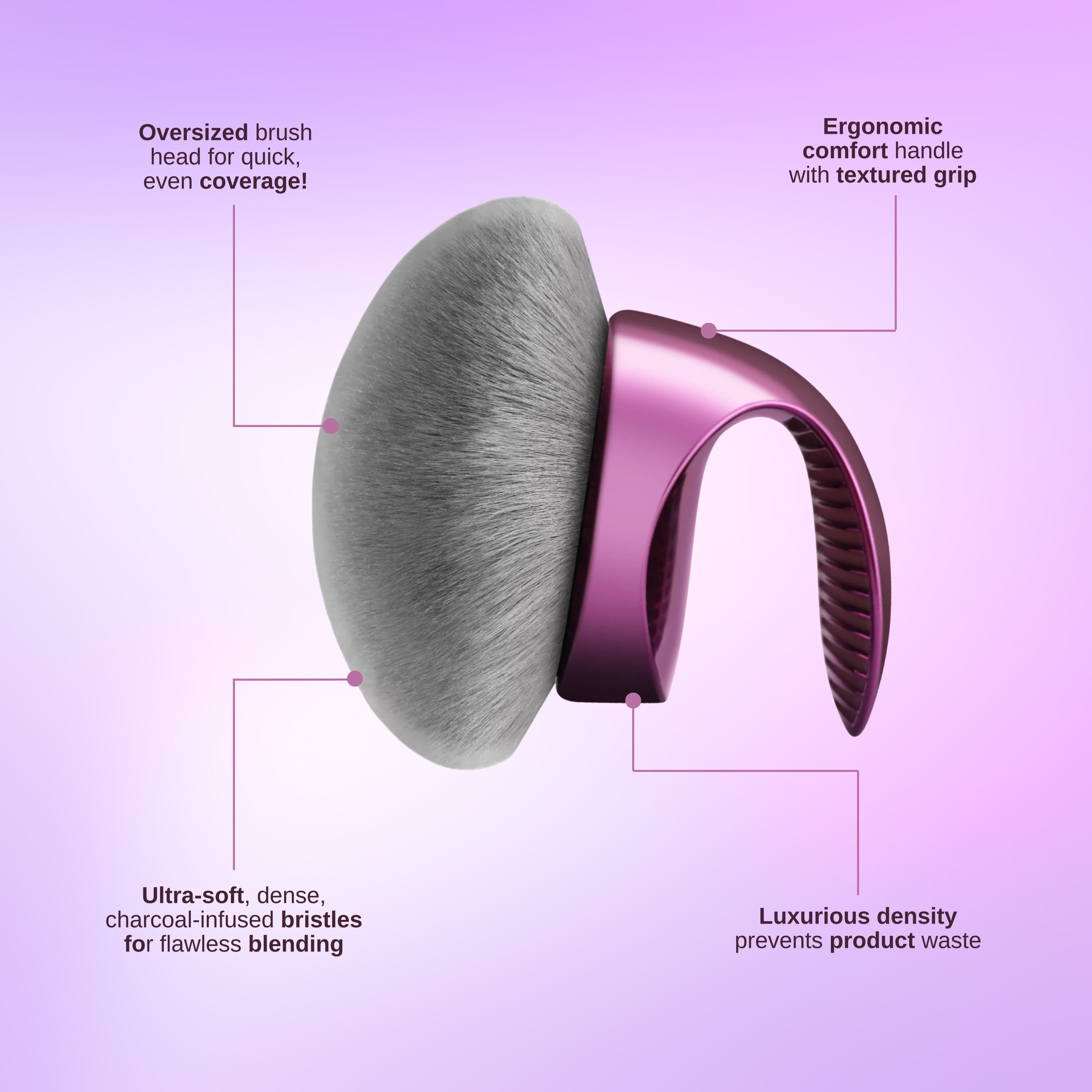WendMart Charcoal-Infused Kabuki Brush for Self Tanner, Body Foundation & Bronzer – XL Body Makeup Applicator for Legs & Arms | Flawless, Streak-Free Airbrushed Finish
