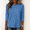 thumbnail image 4 of Womens Leopard Print Top With 3/4 Sleeves And Crew Neck Casual Shirt In A Relaxed Fit For Everyday Wear And Weekend Outfits, 4 of 6
