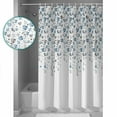 thumbnail image 4 of Flower Blue Shower Curtain, 36" x 72", Grey Cherry Blossoms White Background Waterproof Bathroom Curtain Washable Shower Curtain Set with 12 Hooks, 4 of 6