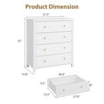 thumbnail image 2 of TROPOW 4 Drawer Dresser for Bedroom, Chest of Drawers, Modern Clothes Storage Cabinet & Wood Vertical Drawer Organizer for Living Room, Hallway, Nursery, White, 2 of 9