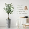 thumbnail image 3 of Artificial Tree in Modern Triangel Pattern Planter, Fake Eucalyptus Silk Tree for Indoor and Outdoor Home Decoration - 66" Overall Tall (Plant Pot Plus Tree), 3 of 5
