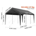 thumbnail image 2 of VEVOR Carport, 10 x 20 FT Outdoor Car Canopy, Potable Carport, Heavy Duty Galvanized Car Shelter, UV-Resistant & Water-Resistant, All-Season Protection, Storage Shed for Car Boat Motorcycle Grey, 2 of 9