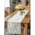 thumbnail image 6 of Watercolor Eucalyptus Leaves Table Runner 13x48in Non-Slip Cotton Linen Table Runners, Vintage Spring Leaves Dresser Scarves TableRunner for Dinner Kitchen Dining Wedding Party, 6 of 9