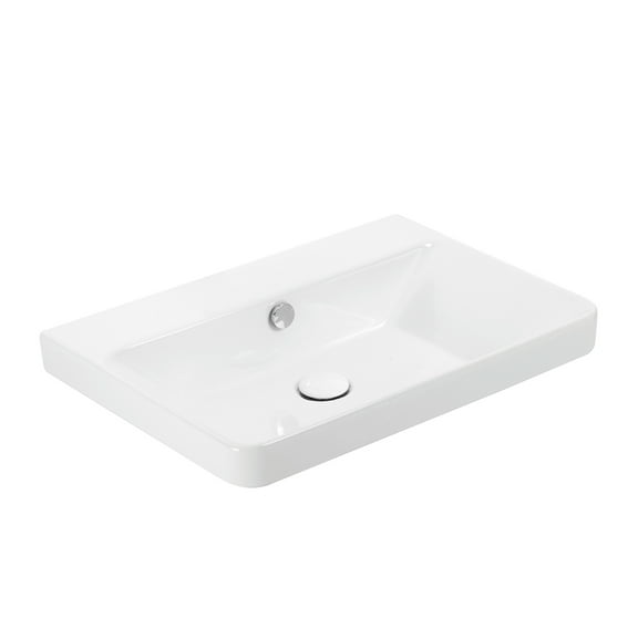 Ws Bath Collections Luxury 60.00 Luxury 23-13/16" Rectangular Ceramic Drop In Or Wall