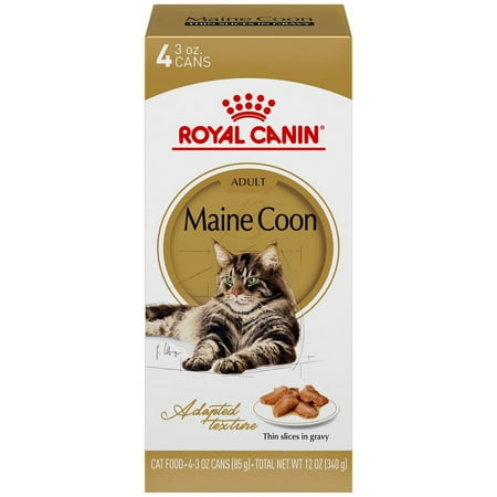 Royal Canin Feline Breed Nutrition Maine Coon Thin Slices In Gravy Canned Cat Food, 3-oz, pack of 4