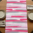 thumbnail image 5 of Table Runners 120 Inches Long Dress Scarves, Pink Gray Stripes Farmhouse Coffee/Dining/Kitchen Table Runner for Living Room, Watercolor Modern Abstract Minimalist 13x120 Inch, 5 of 9