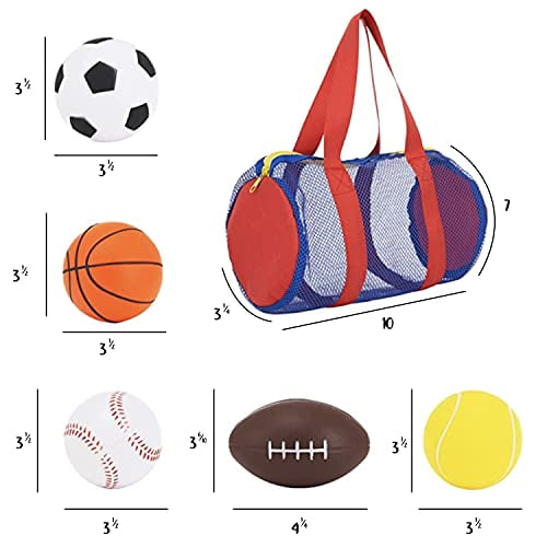 Ballons pour enfants, jouets sportifs pour enfants en bas âge - Lot de 5  ballons de sport en mousse + sac gratuit - Parfait 