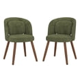 thumbnail image 3 of Dycanpo Upholstered Dining Chairs Set of 2, Wooden Dining Side Chairs with Curved Backrest & Individual Back Cushion, Green Color, 3 of 8