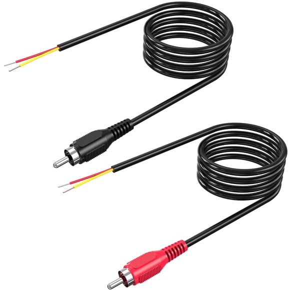 Adaptador de cable RCA a altavoz, 18 AWG, paquete de 2, 6 pies para TV, CD y DVD