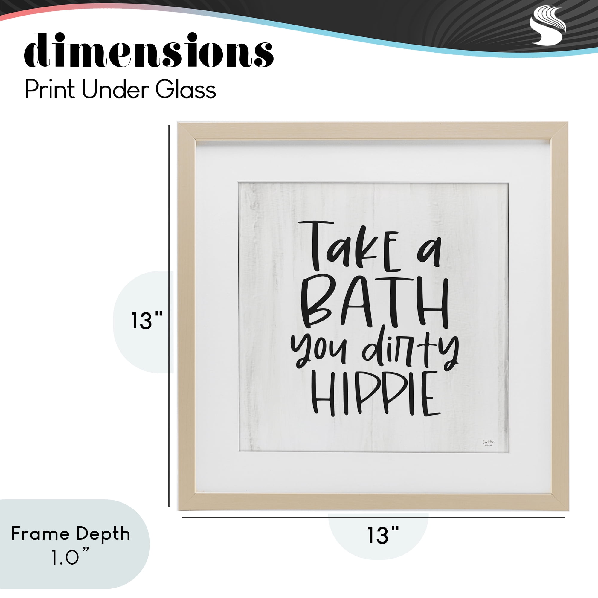 Stupell Industries Take A Bath Dirty Hippie Birch Framed Print Under Glass, design by Lux + Me Designs