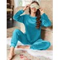 thumbnail image 4 of Ekouaer Womens Pajamas Sets Long Sleeve Soft Sleepwear 2 Piece Velvet Pjs Lounge Sets with Pockets, 4 of 6