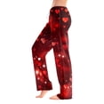 thumbnail image 1 of LUOGENLI Pantalon Décontracté pour Femme Ladies'025 Saint-Valentin Mode Décontractée Pantalon Décontracté Imprimé Pantalon Décontracté pour Femmes Coupe Régulière Taille Élastique Pantalon Habillé Décontracté pour Femme Extensible Rouge G, 1 of 6