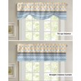 thumbnail image 4 of Tie Up Valance Curtain for Kitchen,Vintage Bohemian Yellow Geometric Stripes Rod Pocket Short Curtains Adjustable Tie-Up Shade Valances,Medieval Tribal Window Treatment for Bathroom Living Room, 4 of 8