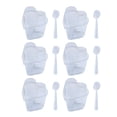 thumbnail image 1 of FELTECHELECTR 10 juegos de vasos transparentes de gelatina, pudín, mousse, postre, recipiente de plástico con forma de corazón (vaso, cuchara y tapa) de 150 ml., 1 of 7