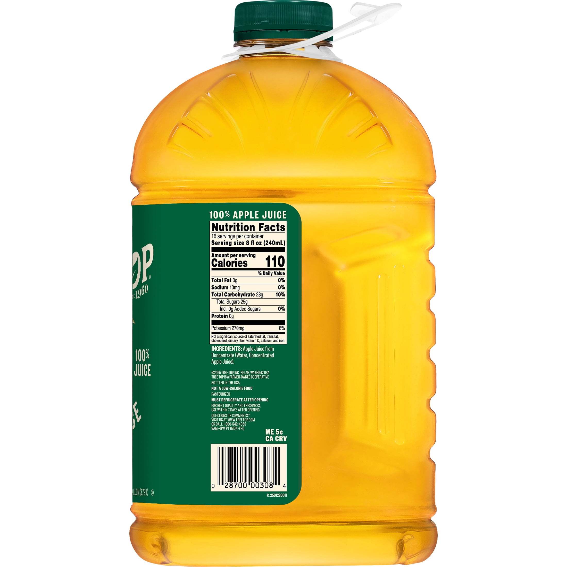 (4 pack) Tree Top 100% Apple Juice, No Sugar Added, No High Fructose Corn Syrup, 128 fl Oz