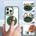 thumbnail image 5 of For Apple iPhone 16 (6.1") Clear Transparent Back Hybrid with Rotate Ring Stand & MagSafe Compatible Shockproof Slim TPU PC Phone Case Cover by Xpression - Green, 5 of 8