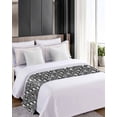 thumbnail image 4 of Xipuska Halloween Bed Runners for King Size Bed, Decorative Bed Throws for Foot of Bed, Black Grey Skull Skeletons Flowers Bed Runner Sofa Throw Bedding Scarf Protector Slipcover for Bedroom/Hotel, 4 of 6