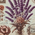 thumbnail image 5 of GOSMITH Vintage Flower Lavender French Country Stamp with Violet Bouquet Shower Curtain Multiple Sizes White, 5 of 7
