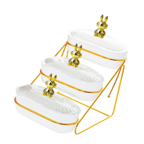 deevoka Dried Fruit Tray Organizer Fruit Bowls Serving Tray for Candy Appetizer Nuts 3 Layer