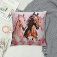 thumbnail image 2 of Leisuo Just A Girl Who Loves Horses Pink Pillow Cover, Horse Gifts for Girls white, 2 of 5