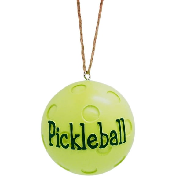 Bright Green Pickleball Ornament, Hanging Holiday Décor, Unique Christmas Tree Decoration, 2.5 Inches