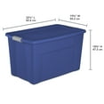 thumbnail image 3 of Sterilite 35 Gallon Latch Tote Plastic, Stadium Blue, 3 of 8