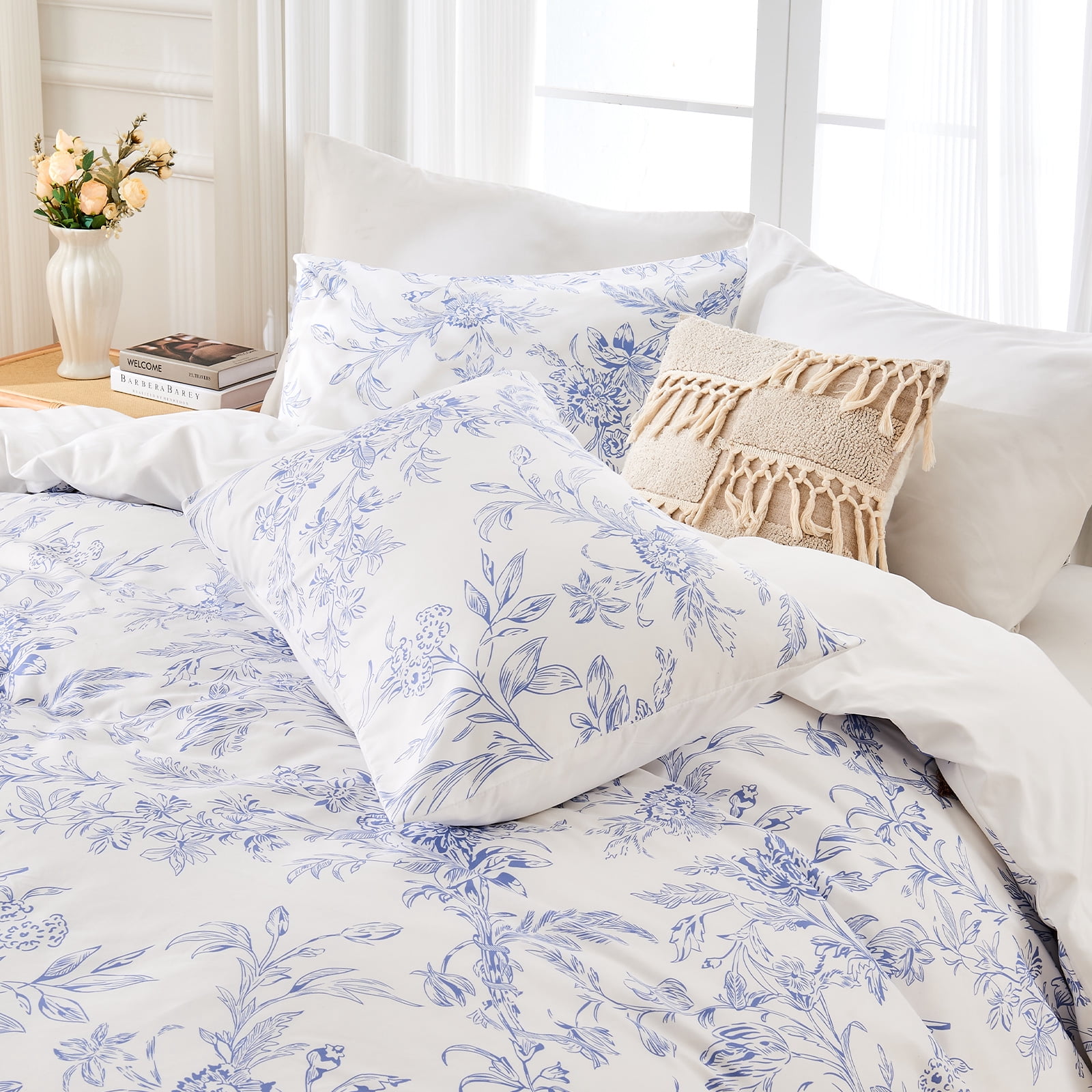 Hitime King Duvet Cover Set, Soft & Breathable Microfiber 3 Pieces King Bedding Sets, Pattern King Comfy Duvet Cover Set, with Zipper Closure (King)