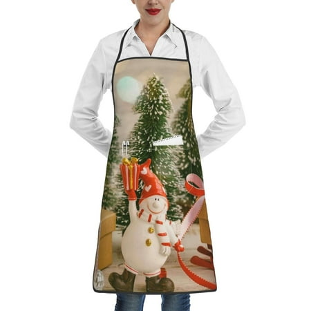 

Gaeub Holiday Christmas Stars Kitchen Cooking Aprons Adjustable Bib Apron Waterdrop and Oil Resistant Kitchen Chef Apron for Women Men