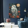 thumbnail image 5 of Susaid Moon Flower White Owl Pattern Vertical Canvas Wall Decor 12x16in - Waterproof with Wood Frame & Damage-Free Hanging Kit, 5 of 8